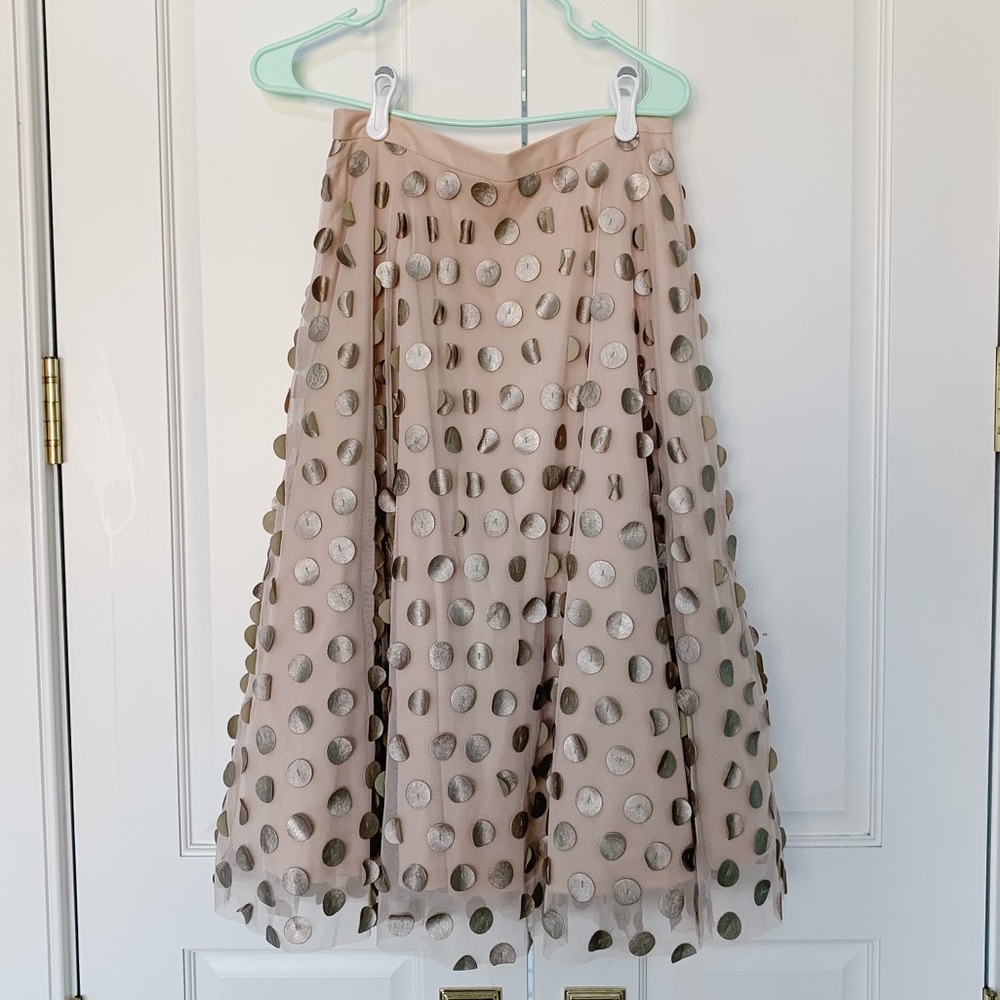 Metallic dot Anthropologie skirt